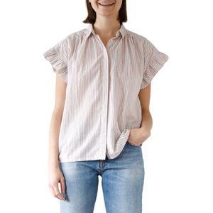 Trovata Striped Blouse in Pink and White